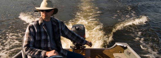 Fishing boat in the delta.