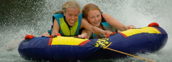 Girls tubing in the delta