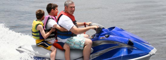 Family on a jetski