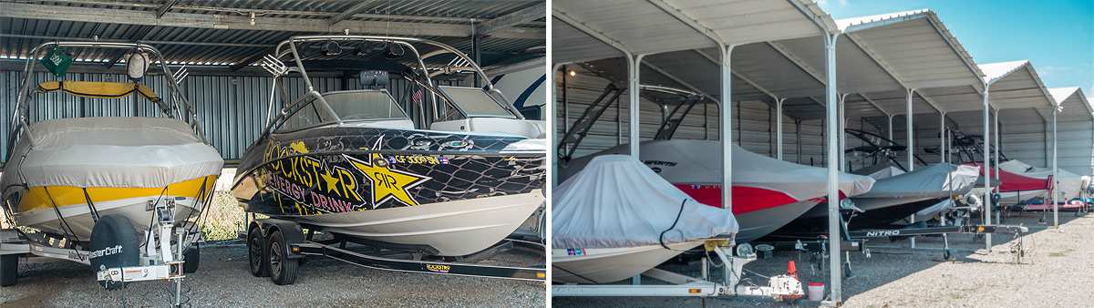 Covered boat storage protects your boat from the elements!